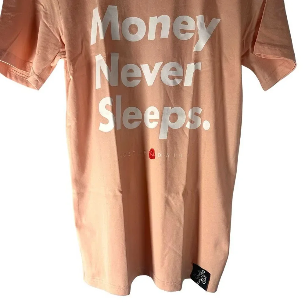 NWT Hastamuerte Money Never Sleeps T-shirt Men’s S | Streetwear Urban Trap Stack - Picture 5 of 12